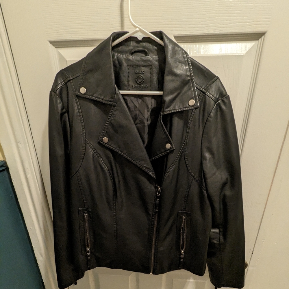 Faux Black Leather Jacket